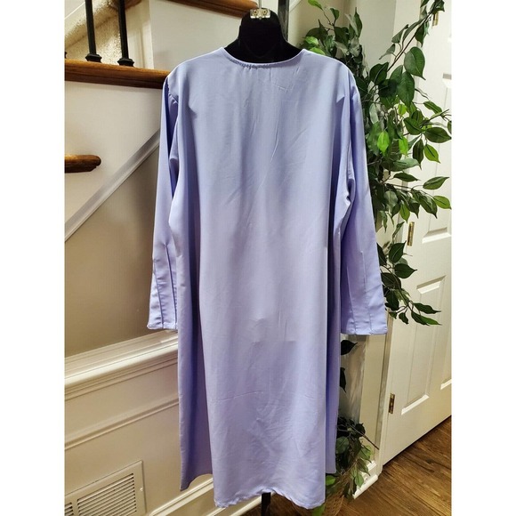 East Essence Blue Polyester Plain Koshibo Long Sleeve Knee Length Abaya Dress XL - Picture 8 of 11
